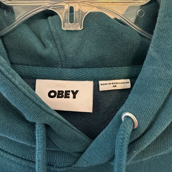 Obey Lowercase Hoodie in Blue Medium - Picture 4 of 8